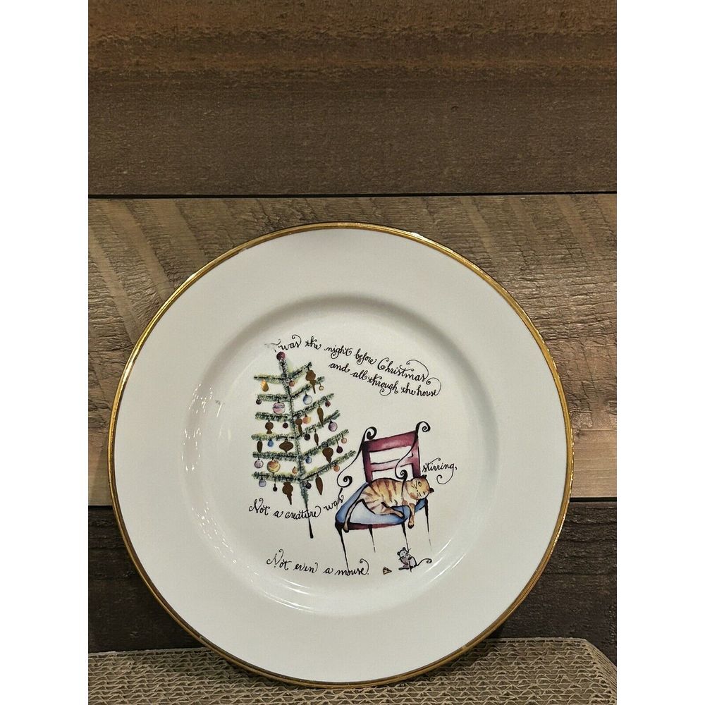 Not even a Mouse Dessert Plates Rosanna Night Before Christmas‎ 8"